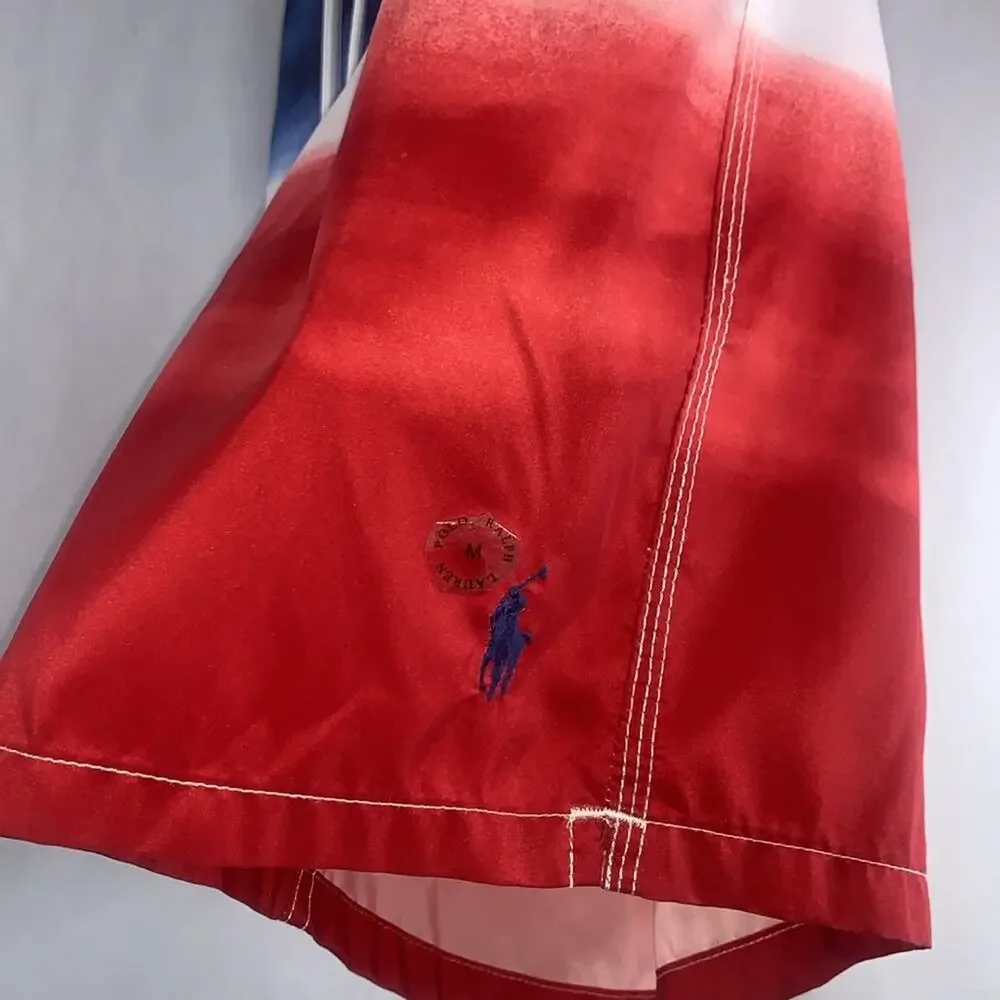 Board Shorts Swim Mesh Liner Red White Blue Polo‎ Ralph Lauren Men's Size Medium